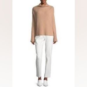 NWT sz 8 Ryan Roche light cream wool trousers
